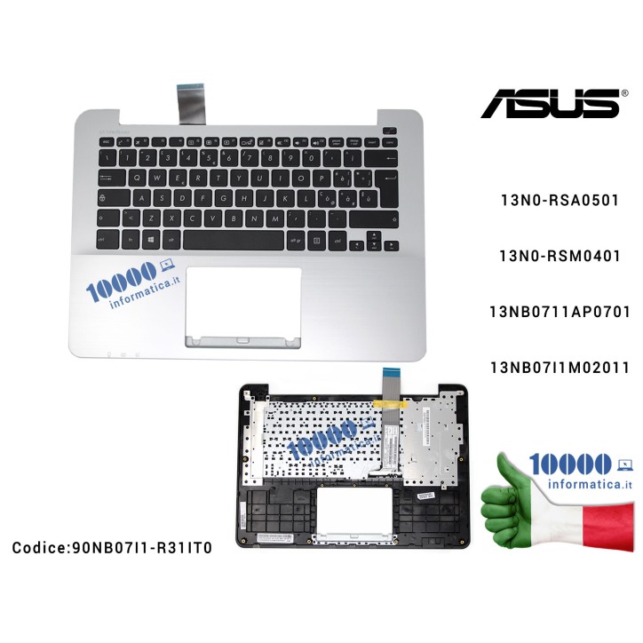 Tastiera Italiana Completa di Top Case Superiore ASUS X302L X302LA X302LJ F302L F303LA 13N0-RSA0501 13N0-RSM0401 13NB0711AP0701