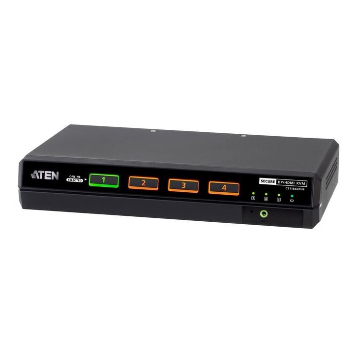 CS1184DPH4-AT-G Aten 4-Port USB 5K USB DisplayPort/HDMI Single/Dual Display Universal Secure KVM Switch