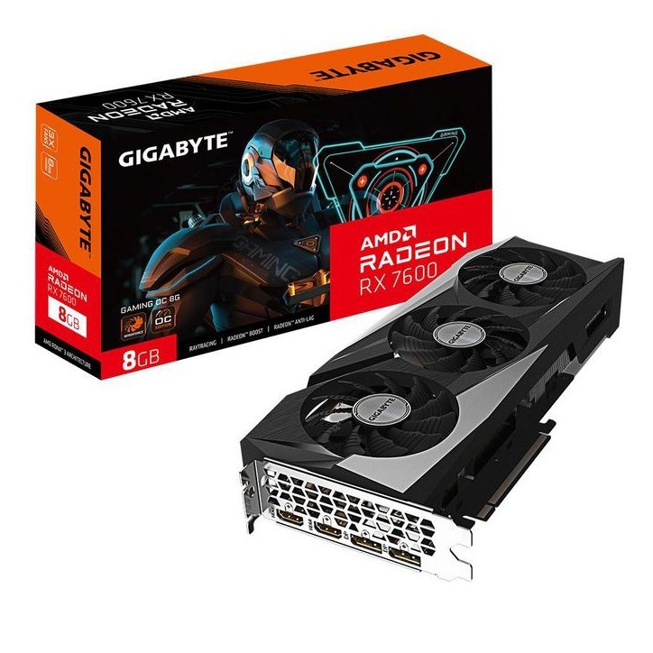 GV-R76GAMINGOC-8GD Gigabyte Gaming Radeon Rx 7600 Oc 8G Amd 8 Gb Gddr6