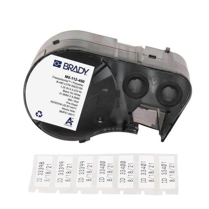 M5-112-490 Brady BMP51/BMP53/M511 FreezerBondz Label Printer Labels M5-112-490, 170889 55121606