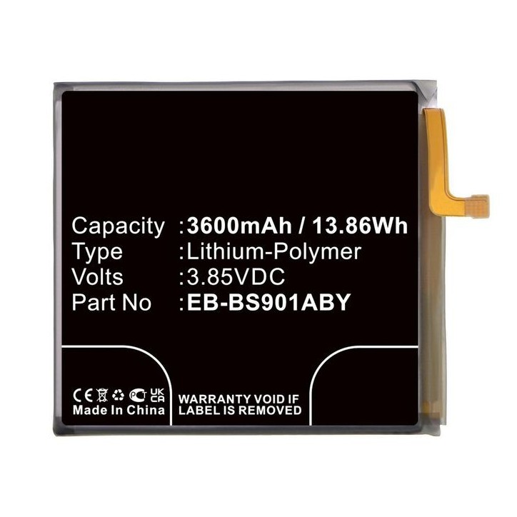 MBXMP-BA1680 CoreParts Battery for Samsung Mobile, SmartPhone, 13.86Wh Li-Polymer 3.85V 3600mAh, Black for Galaxy S22 5G, SM-S90