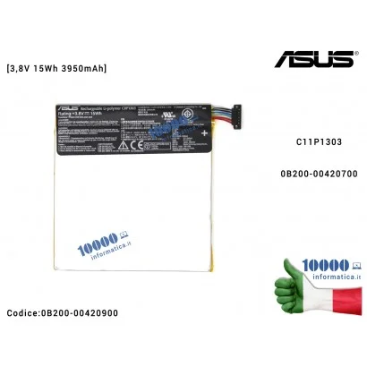 0B200-00420900 Batteria C11P1303 ASUS Nexus 7 2013 ME571KL (K009) MeMO Pad 7 ME572C ME572CL [3,8V 15Wh 3950mAh] 0B200-00420700