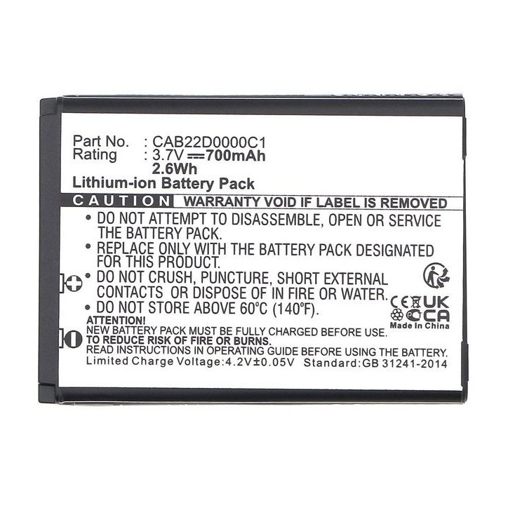 MOBX-BAT-OT665SL CoreParts Battery for T-Mobile 2.59Wh Li-ion 3.7V 700mAh CAB22D0000C1