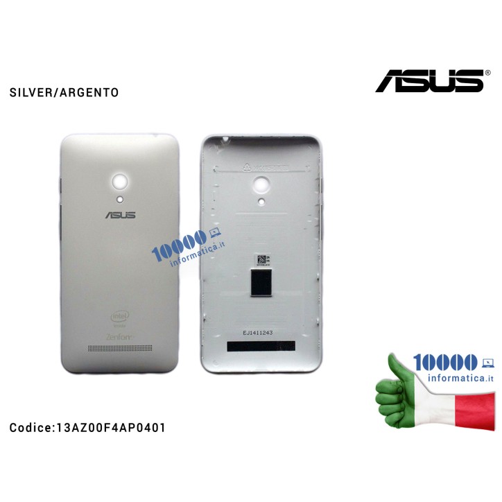 Cover Batteria Posteriore ASUS ZenFone 5 A500KL (T008P) A500CG (T00F) A501CG (T00J) [SILVER/ARGENTO] 13AZ00F4AP0401
