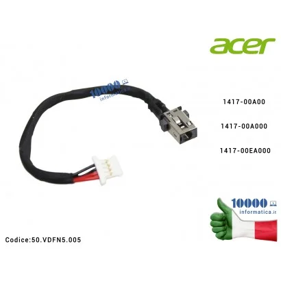 50.VDFN5.005 Connettore DC Power Jack ACER Swift 3 SF314-51 TravelMate TMX349-G2-M TMX349-M 1417-00A00 1417-00A000 1417-00EA0...