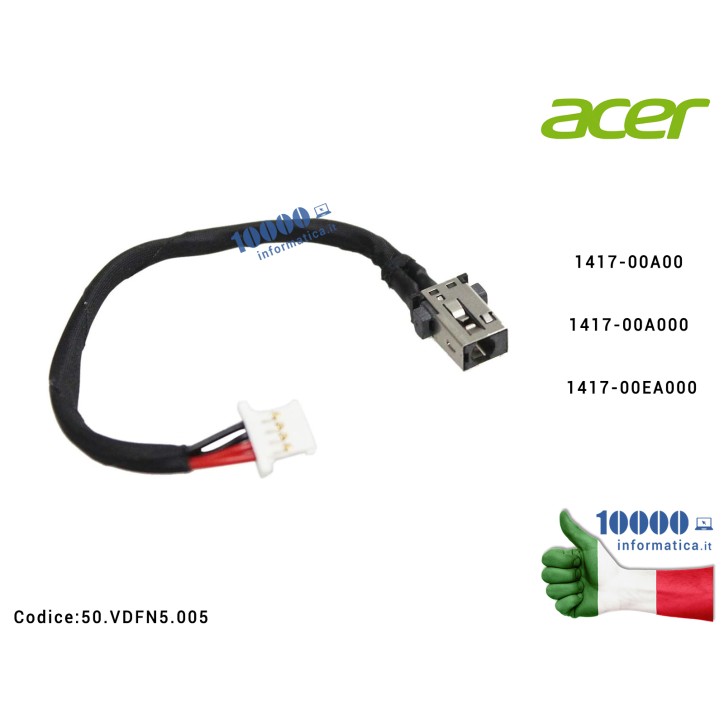 Connettore DC Power Jack ACER Swift 3 SF314-51 TravelMate TMX349-G2-M TMX349-M 1417-00A00 1417-00A000 1417-00EA000 50.VDFN5.005 50VDFN5005