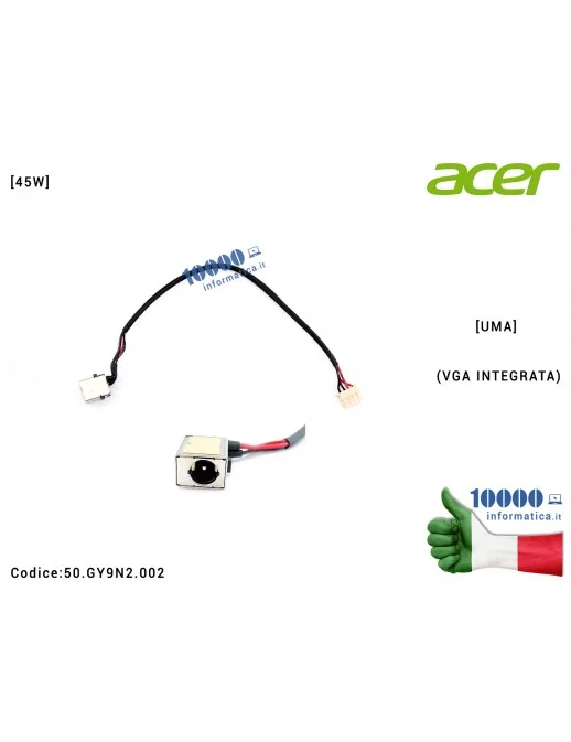 50.GY9N2.002 Connettore DC Power Jack ACER Aspire [45W] A315-41 A515-41 [UMA] (VGA INTEGRATA) 50.GY9N2.002