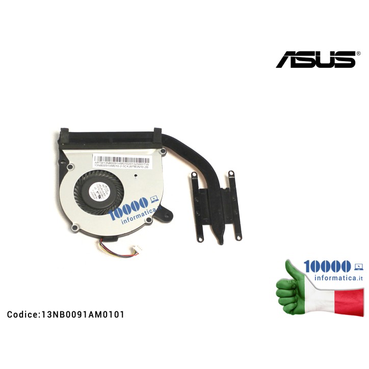 Dissipatore + Ventola di Raffreddamento Fan CPU ASUS S400 S400C S400CA F502 F502C F502CA S500 S500C S500CA V500C X502 X502C 13NB