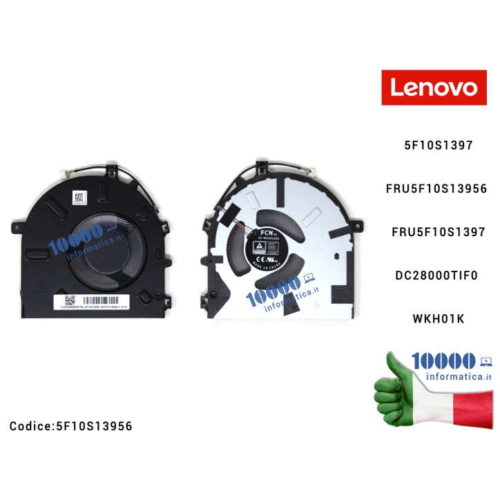 Ventola di Raffreddamento Fan CPU LENOVO [DIS] IdeaPad 5 Pro 14ITL6 (82L3) 14ACN6 (82L7) 14IAP7 14ARH7 [MODELLO VGA DEDICATA] FR