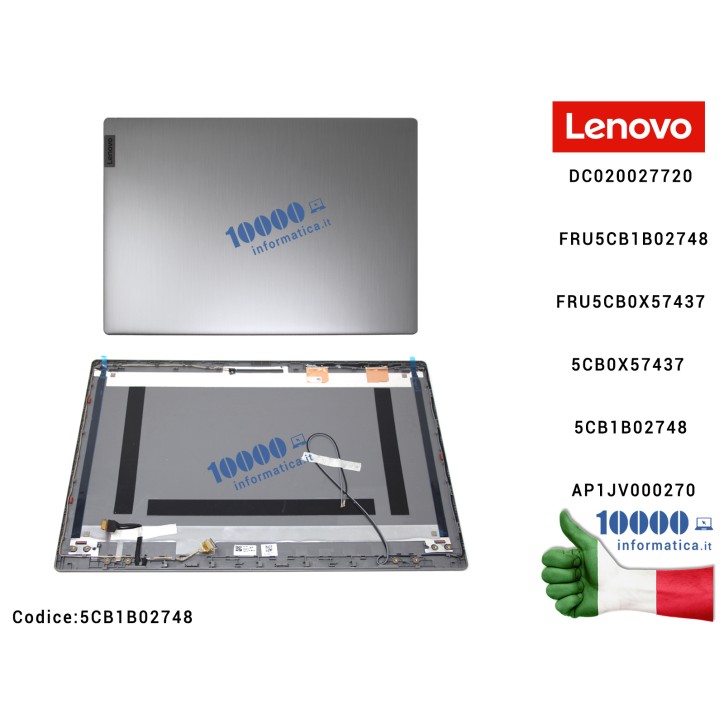 Cover LCD LENOVO IdeaPad 3-15IML05 (81WB) 3-15ADA05 (81W1) [PG] + Cavo Flat GS552 DC020027720 [Grigio Platino] 5CB1B02748 AP1JV000270 FRU5CB1B02748
