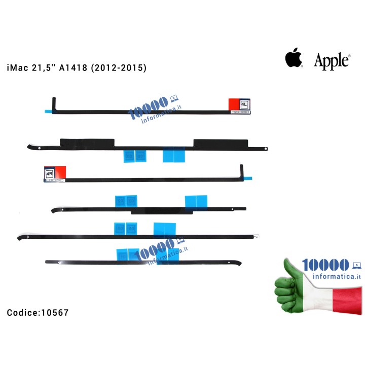 Set Nastro Adesivo Biadesivo per Fissaggio Schermo Display LCD iMac 21,5'' A1418 (2012-2015) Set Adesivi 21.5
