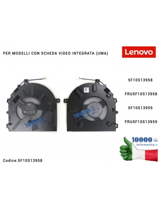 5F10S13958 Ventola di Raffreddamento Fan CPU LENOVO [UMA] IdeaPad 5 Pro 14ITL6 (82L3) 14ACN6 (82L7) 14IAP7 14ARH7 [MODELLO VG...