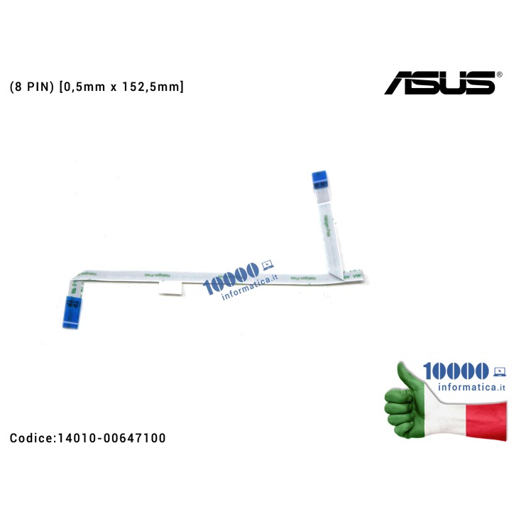 Cavo Collegamento Touchpad TP FFC (8 PIN) [0,5mm x 152,5mm] ASUS X509 X509D X509F X509FJ X509J X509MA X509U X509UA X515DA X515 X