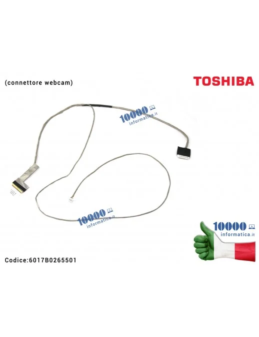 6017B0265501 Cavo Flat LCD TOSHIBA Satellite L650 L655 C650 C650D C655 C655D 15,6" (connettore webcam) 6017B0265501