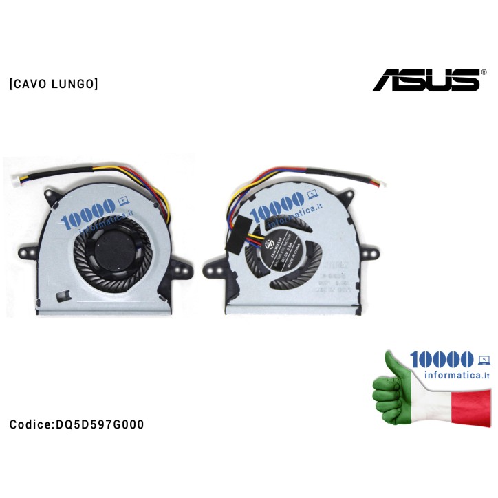 Ventilatore Fan CPU ASUS F501 F501U F401 F401U 13GNMO10M070-1 Ventola Fan CPU ASUS F501U X501U X401U EF50050V1-C081-S99 [CAVO LUNGO] KSB0705HB-CA72 DQ5D597G000 EF50050V1-C080-S99 DQ5D596K000