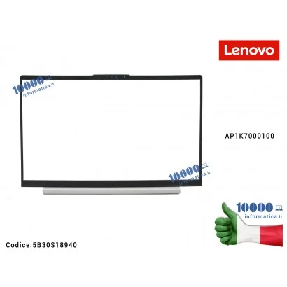 5B30S18940 Cornice LCD Bezel LENOVO IdeaPad 5-15IIL05 (81YK) 5-15ITL05 (82FG) 5-15ARE05 (81YQ) 5-15ALC05 [Grigio Platino] (PL...