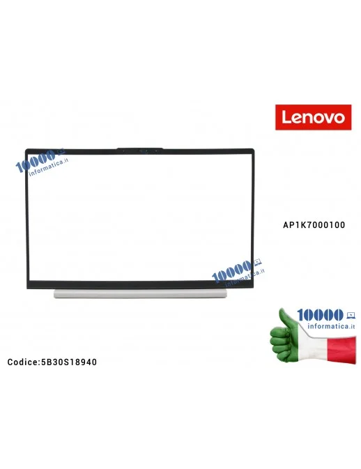 5B30S18940 Cornice Display Bezel LCD LENOVO IdeaPad 5-15IIL05 (81YK) 5-15ITL05 (82FG) 5-15ARE05 (81YQ) 5-15ALC05 [Grigio Plat...
