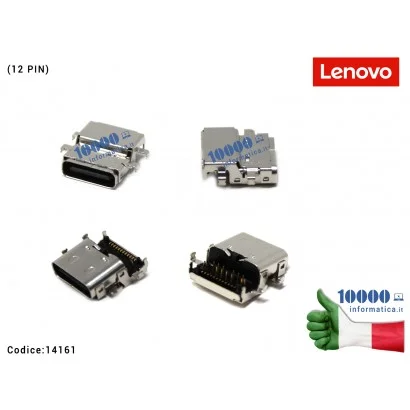 14161 Connettore di Alimentazione USB C Tipo C (12 PIN) LENOVO ThinkPad E490 E490S S3-490 E495 E590 E595
