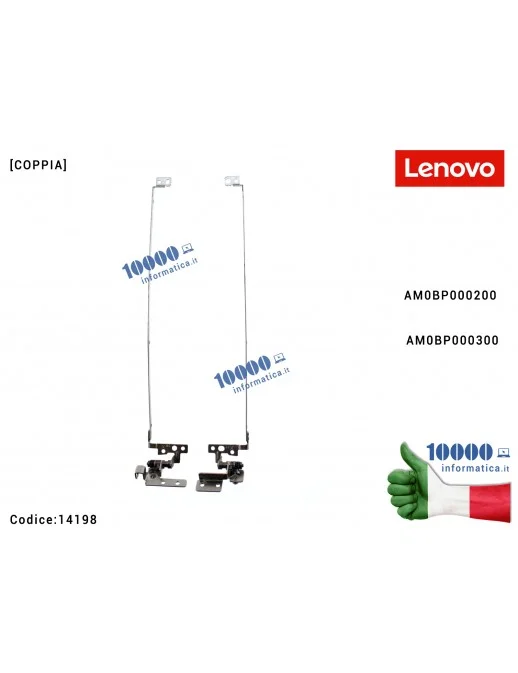 14198 Cerniere Hinges LENOVO G560 G565 Z560 Z565 [COPPIA] AM0BP000200 AM0BP000300 Cerniera Hinge