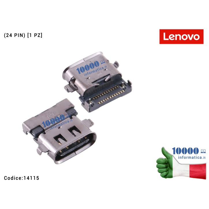Connettore Porta USB-C (Type-C) Femmina (24 PIN) [1 PZ] LENOVO ThinkPad X280 X390 T490 T495 T480S X1 T590 Carbon 6th L13