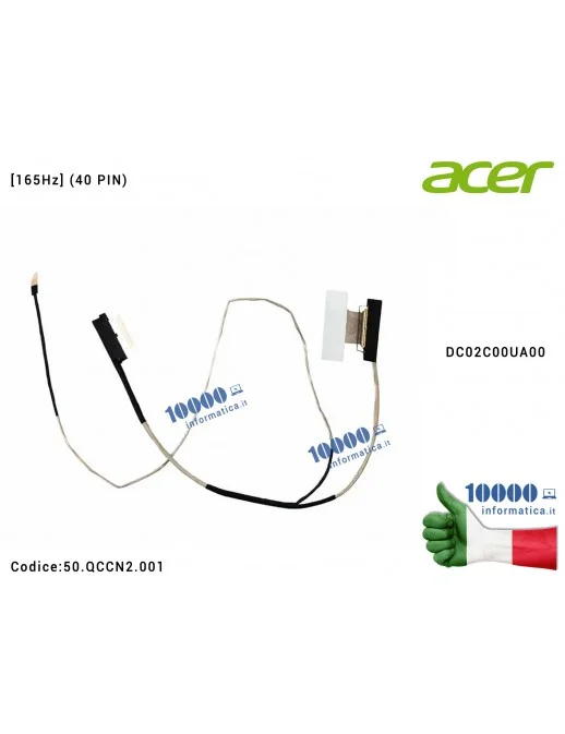 50.QCCN2.001 Cavo Flat LCD ACER Nitro AN515-45 AN515-57 (N20C1) [165Hz] (40 PIN) GH51Z DC02C00UA00 50.QCCN2.001 50QCCN2001