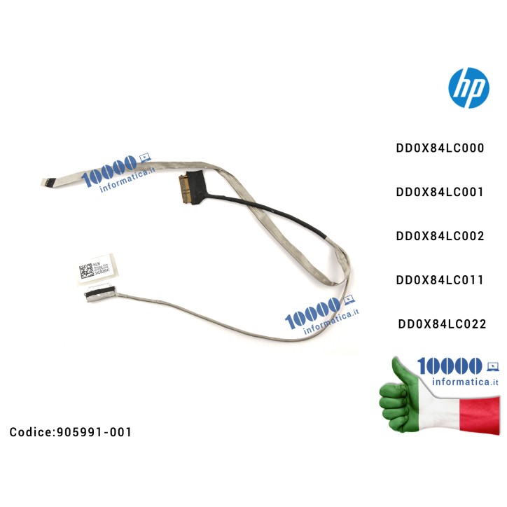 Cavo Flat LCD HP ProBook 470 G4 475 G4 470 G5 475 G5 905991-001 DD0X84LC000 DD0X84LC001 DD0X84LC002 DD0X84LC011 DD0X84LC022