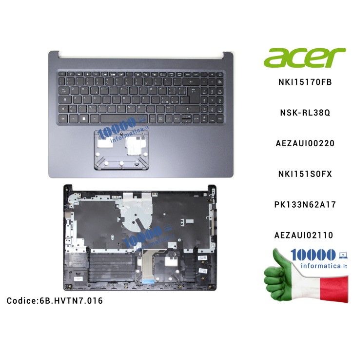 Tastiera Italiana Completa di Top Case Superiore [NERO] ACER Aspire A315-23 A315-23G SV05T_A72B NKI15170FB NSK-RL38Q 6B.HVTN7.01