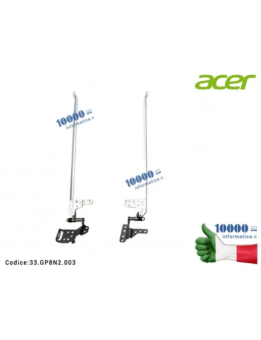 33.GP8N2.003 Cerniere Hinges ACER Aspire A715-71 A715-71G A715-72 A715-72G [COPPIA] 33GP8N2003 33.GP8N2.003