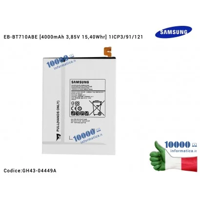 Batteria EB-BT710ABE SAMSUNG Galaxy Tab S2 T715 SM-715 (LTE)[4000mAh 3,85V 15,40Whr] 1ICP3/91/121