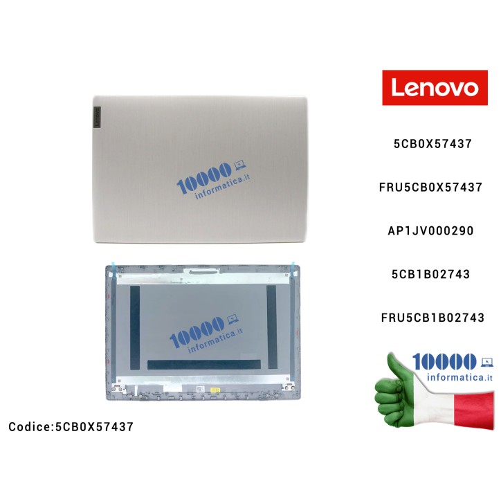 Cover LCD LENOVO [Grigio Platino] IdeaPad 3-15IML05 (81WB) 3-15ADA05 (81W1) [Platinium Gray] [PL_GREY] 5CB0X57437 FRU5CB0X57437 AP1JV000290 5CB1B02743 FRU5CB1B02743