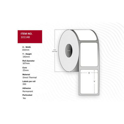 101148 Capture Ship-label 102x192 - Core 25. POSTETIKETT25 White. Uncoated. DT.