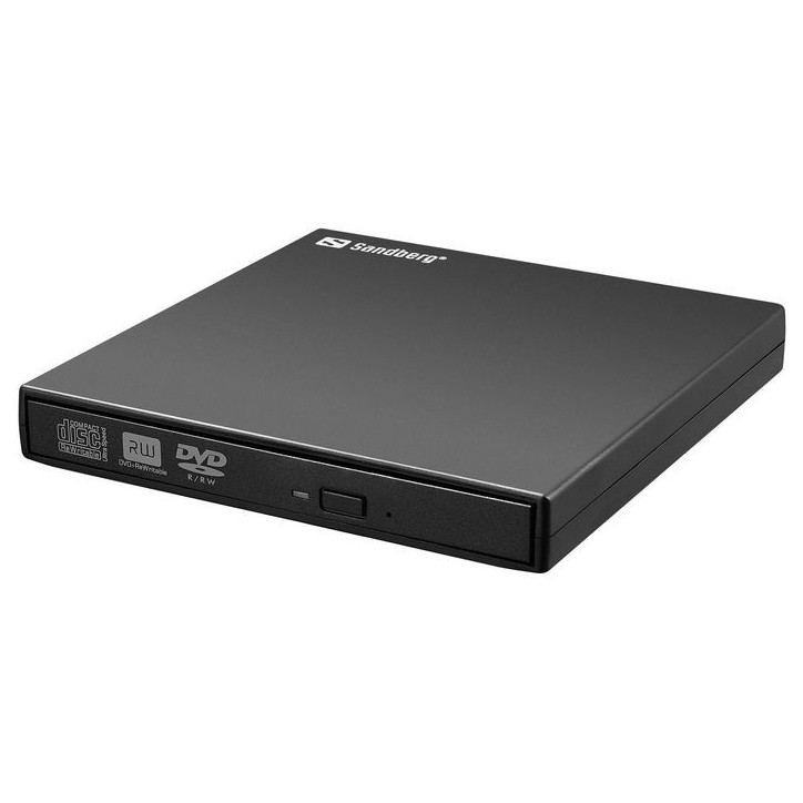 133-66 Sandberg USB DVD Drive USB Mini DVD Burner, Black,