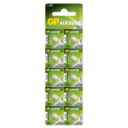 17168 GP ALKALINE BUTTON CELL LR41 Blister with 10 batteries.