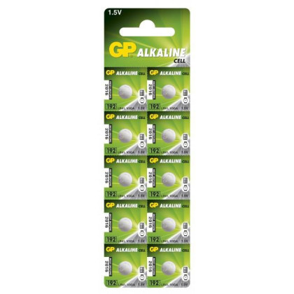17168 17168 GP ALKALINE BUTTON CELL LR41 Blister with 10 batteries.