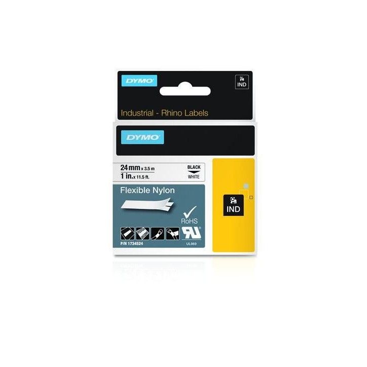 1734524 DYMO RHINO Flexible Nylon 24 mmx5,5 41855 Black on White
