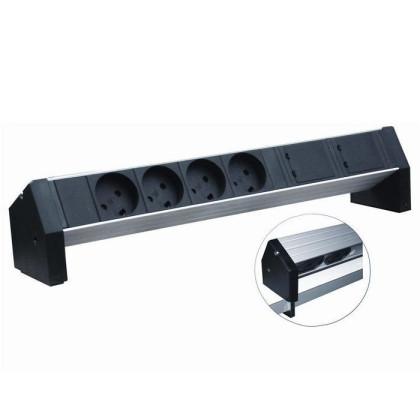 24155804 Retex Aluminium Pdu 380X45X45Mm. 785705 Table. 4-Way K Outlet+