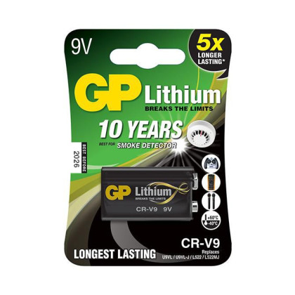 255076 GP LITHIUM BATTERY 9V/CRV9 Lithium CRV9, Single-use
