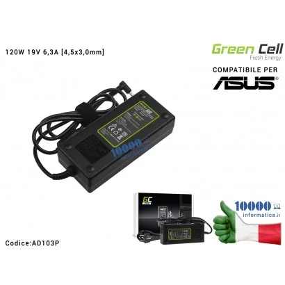 AD103P Alimentatore Green Cell 120W 19V 6,3A [4,5x3,0mm] Compatibile per ASUS N501J N501JW ZenBook Pro UX501 UX501J UX501JW U...