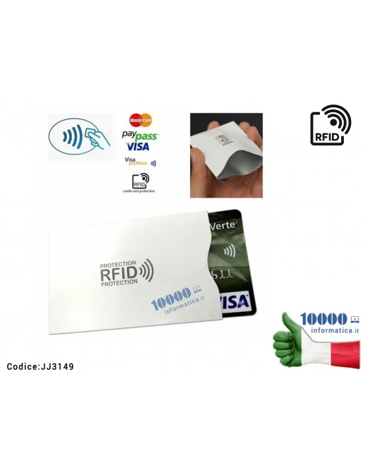 10605 2 pezzi Custodia Protettiva RFID Porta Carta di Credito Contactless Paypass Anti-clone Anti Smagnetizzazione