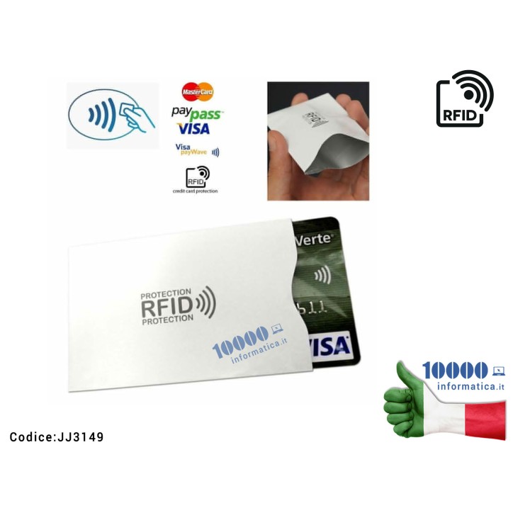 2 pezzi Custodia Protettiva RFID Porta Carta di Credito Contactless Paypass Anti-clone Anti Smagnetizzazione