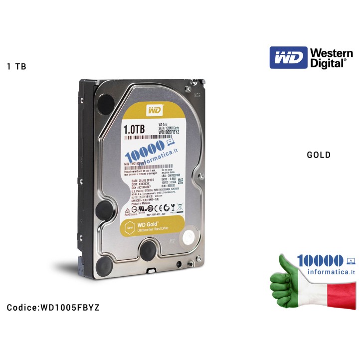 Hard Disk 3,5'' [1TB] WESTERN DIGITAL WD1005FBYZ (GOLD) 7200RPM Cache 128MB