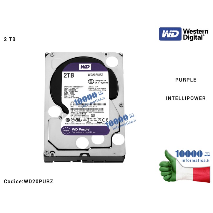 WD PURPLE 2TB SATA3 3.5