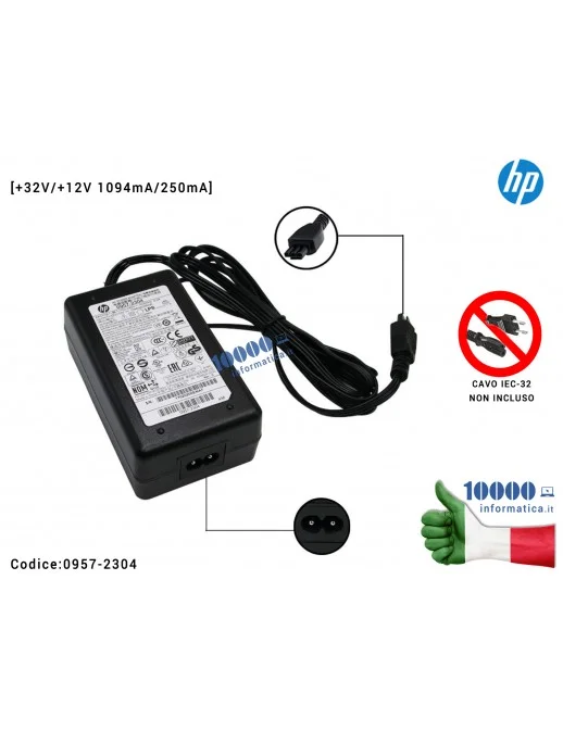 Alimentatore Stampante HP OfficeJet 6100 6600 6700 7110 7510 7610 Photosmart 7510 7550 7150 7350 [32V/12V 1094mA/250mA] DeskJet 