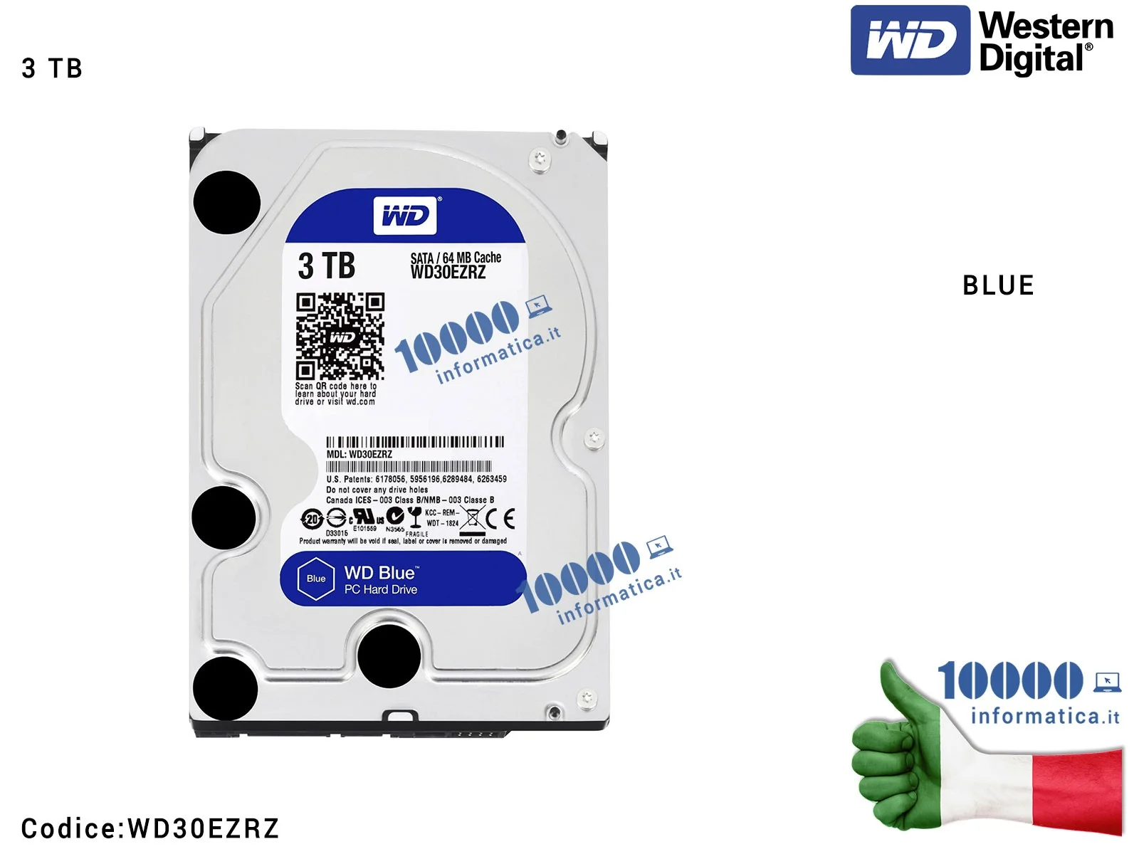 3 тб жесткий диск wd blue wd30ezrz обзор