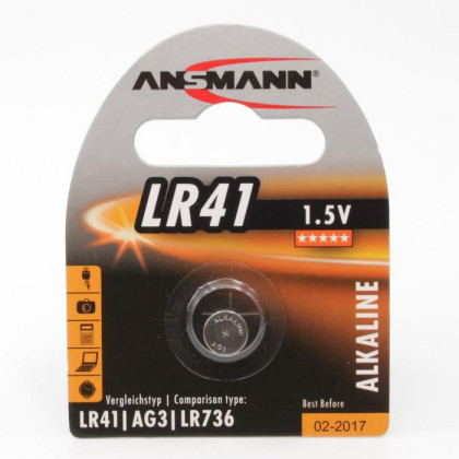 5015332 ANSMANN Battery LR41, 1.5 V, Alkaline 1pcs/pack