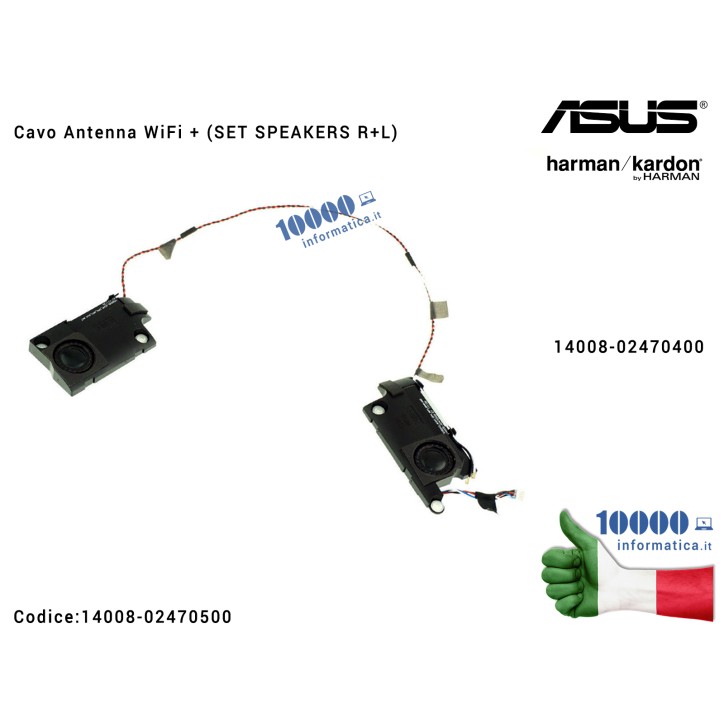 Altoparlanti Speaker ASUS VivoBook X580G X580GD X580V X580VD X580VN N580G N580GD + Cavo Antenna WiFi (SET SPEAKERS R+L)