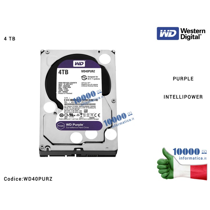 WD PURPLE 4TB SATA3 3.5