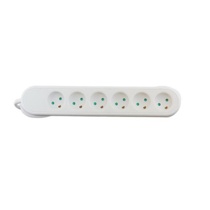 584420007 Mercodan Power strip with 6 outlets KF-DB-06 earthed, 3.0m cable, white