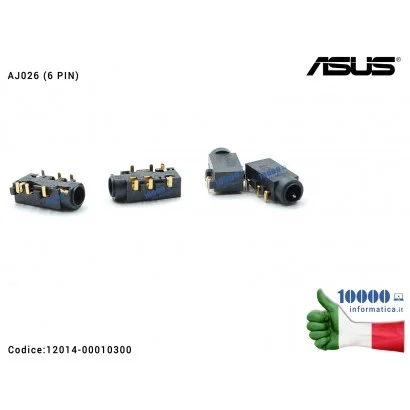 12014-00010300 Connettore Audio Jack AJ026 ASUS N550 N550J N550JA N550JK N550JV G550J ZenBook UX32VD UX32LN UX32A UX302L UX32V