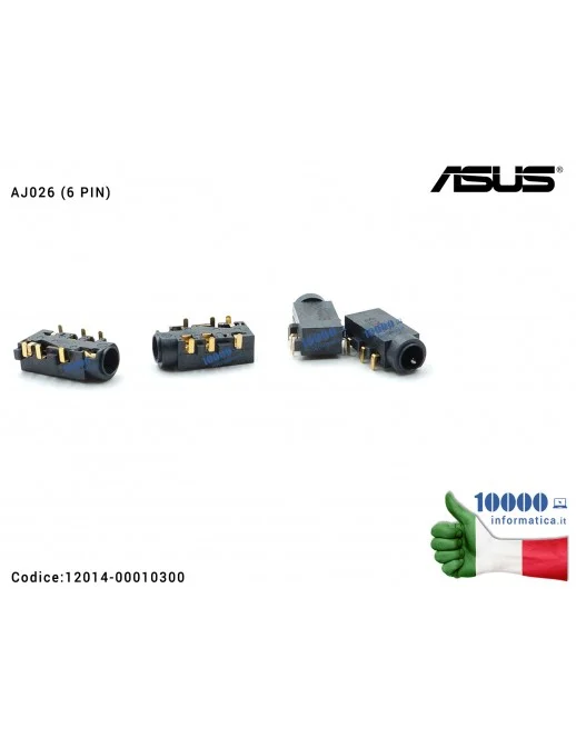 12014-00010300 Connettore Audio Jack AJ026 ASUS N550 N550J N550JA N550JK N550JV G550J ZenBook UX32VD UX32LN UX32A UX302L UX32V